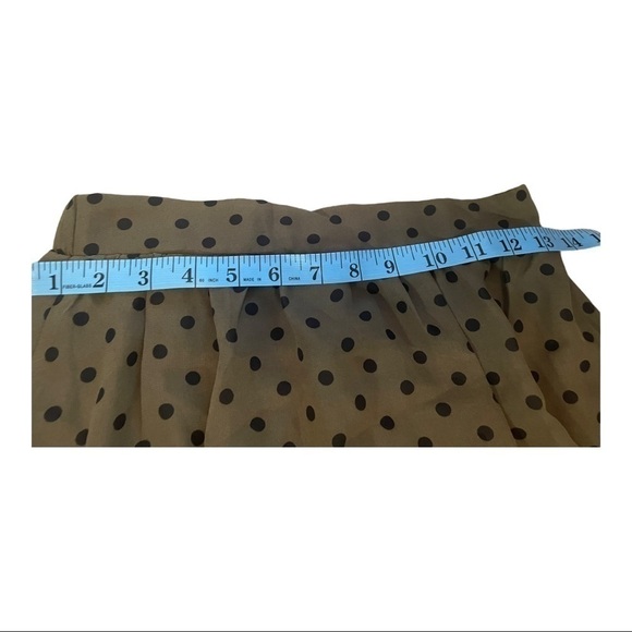 mikarose Olive/Black Polka Dot Chiffon Full Skirt XS - Picture 8 of 12